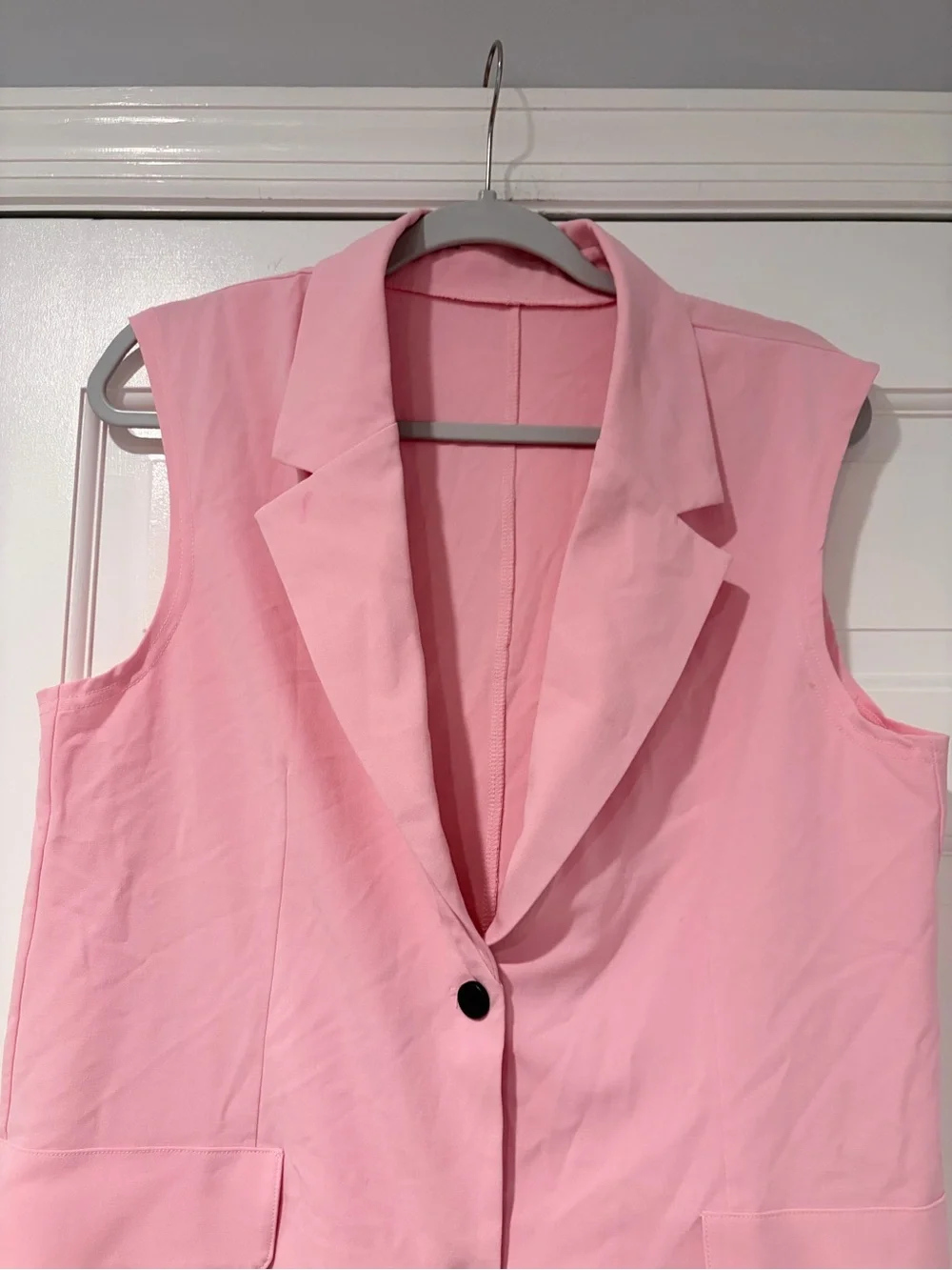 Weissman Light Pink Sleeveless Blazer Vest